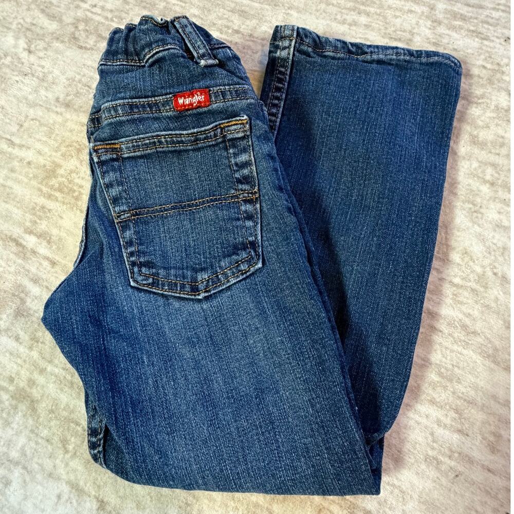 Wrangler Blue Denim Kids Adjustable Jeans Slim Size 5